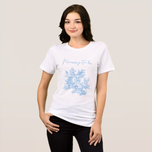 Blue and White Toile de Jouy Baby Shower Mommy to Tri-Blend Shirt