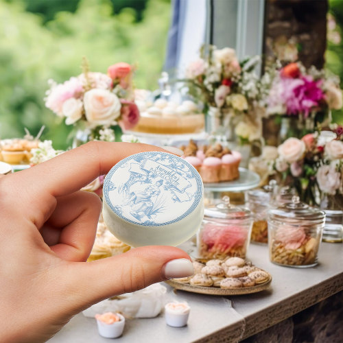 Blue and White Toile de Jouy Bridal Shower Chocolate Covered Oreo