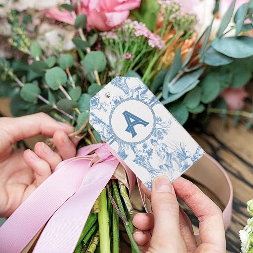 Blue and White Toile de Jouy Bridal Shower Gift Tags