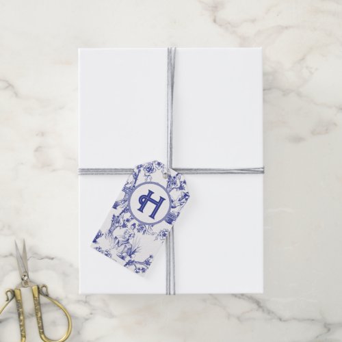 Blue and White Toile Gift Tags