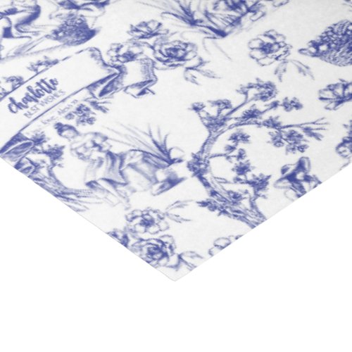 Blue and White Toile Tissue Paper