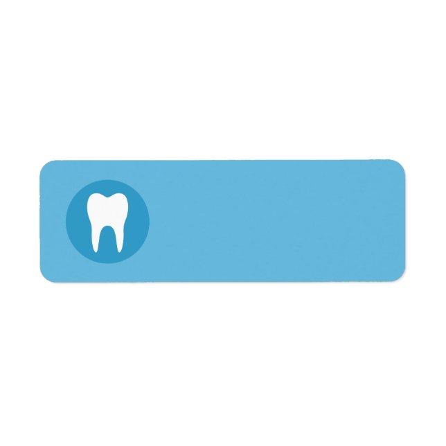Blue and white tooth logo dentist dental blank label (Front)