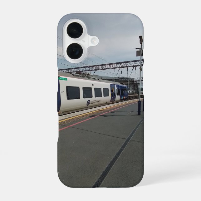 Blue and white train iPhone case (Back)