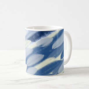 Blue and White Unique Art Coffee Mug