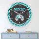 Blue and White Video Game Controller Kids Room Large Clock | Zazzle