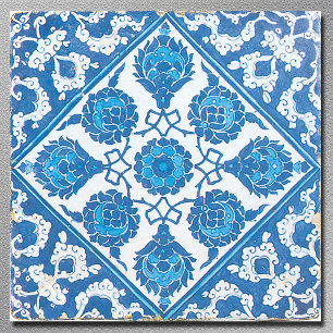 Blue and White Vintage Delft Art Ceramic Tile