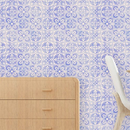 Blue and White Vintage Mediterranean Stone-Look
