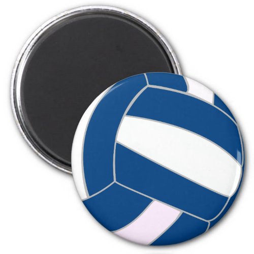 Blue and White Volleyball Magnet