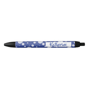 Blue and White Volleyball Pattern Pen