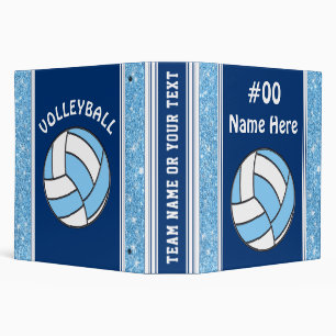 Blue and White Volleyball Photo Album, Volleyball 3 Ring Binder