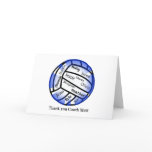 Blue and White Volleyball You Thank Coach Card Blue and White Volleyball You Thank Coach Card