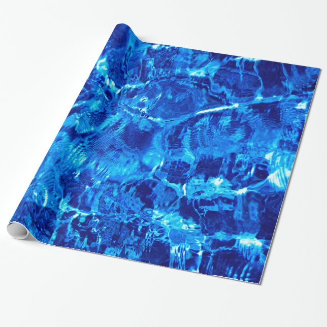 Blue And White Water Wrapping Paper (Unrolled)
