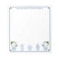 Blue And White Watercolor Chinoiserie Personalized
