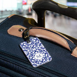 Blue and White Watercolor Spanish Tile Monogram Luggage Tag<br><div class="desc">Our breezy Mediterranean blue and white monogram luggage tag makes it easy to spot your bag on the carousel! Design features a classic Spanish tile pattern in cobalt blue and white watercolors. Add a single initial monogram to the front, and your full contact details on the reverse side. To maintain...</div>