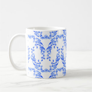 Blue and White Watercolour Swag Mug