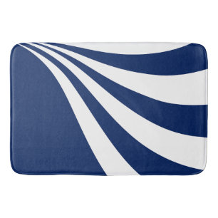 Blue and White Wave Bath Mat