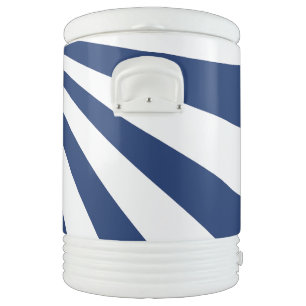 Blue and White Wave Beverage Cooler