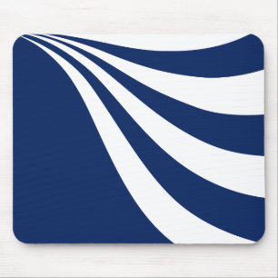 Blue and White Wave Mouse Pad