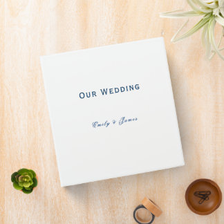 Blue and White Wedding 3 Ring Binder