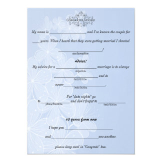 Blue and White, Wedding Advice, Comment, Custom Card