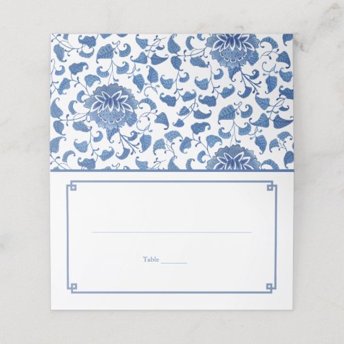 Blue And White Wedding Elegant Chinoiserie Print Place Card
