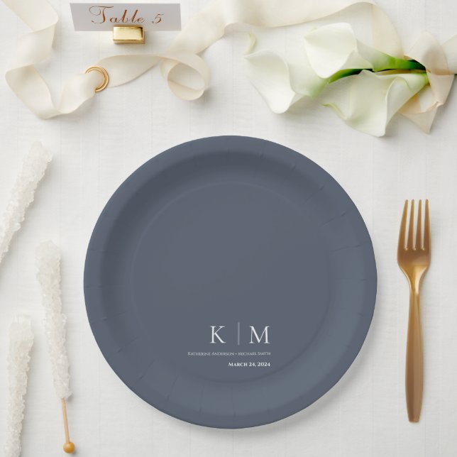 Blue and White--Wedding Rings- Paper Plates (Wedding)