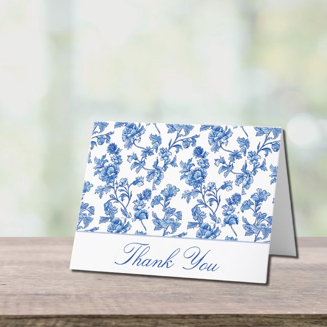 Blue and White Wedding Thank You Card (Creator Uploaded)