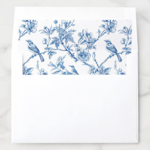 Blue and White Wedding Thank You Card Envelope Liner