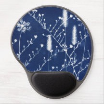Blue and White Wildflower Cyanotype Art