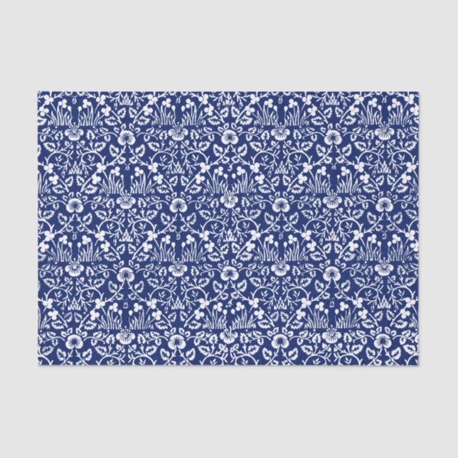 BLUE AND WHITE William Morris DESIGN Tissue Paper (Front)