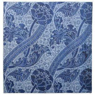 Blue and White William Morris Style Floral Cloth Napkin