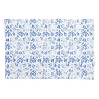 Blue and white willow leaf checkerboard pattern pillow case