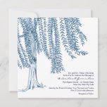 Blue And White Willow Tree Wedding Invitation at Zazzle