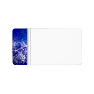 Blue and White Winter Pine Blank Address Label