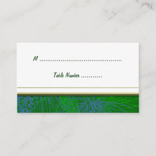 Blue and White Winter Pine Custom Table Placecard