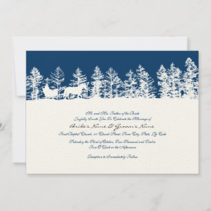 Blue and White Winter Wedding Invitation