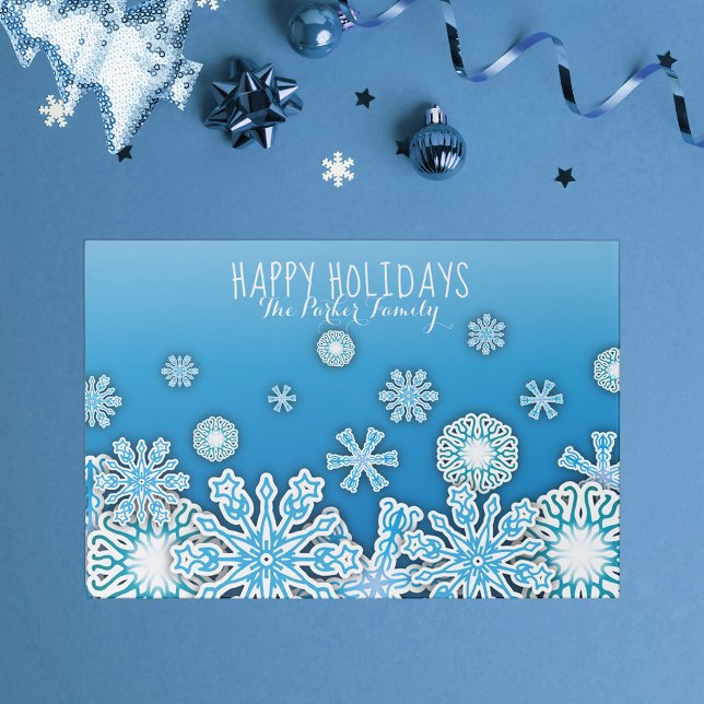 Blue and White Winter Wonderland Paper Placemat (Creator Uploaded)