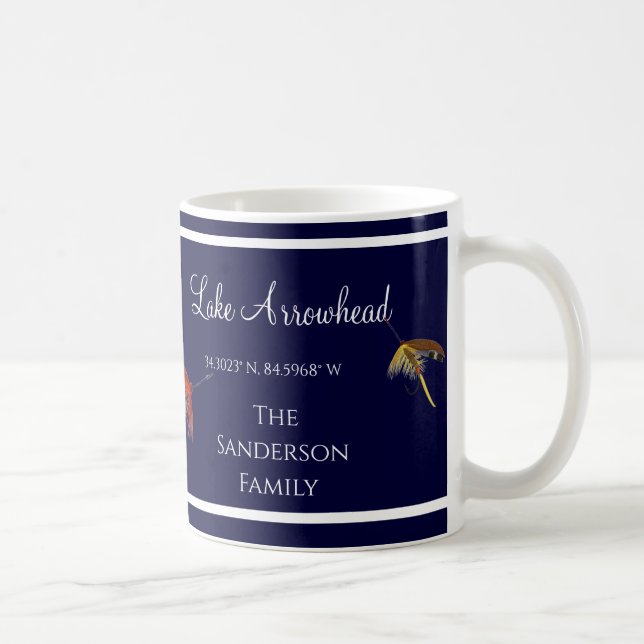 Blue and White with your lake's name  Fishing lure Coffee Mug (Right)