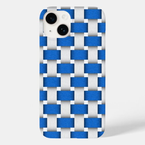 Blue and White Woven Beach Chair Fabric Design Case_Mate iPhone 14 Case