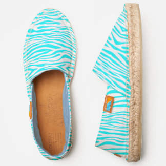 Blue and White Zebra Stripes Espadrilles
