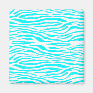 Blue and White Zebra Stripes Magnet