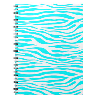 Blue and White Zebra Stripes Notebook