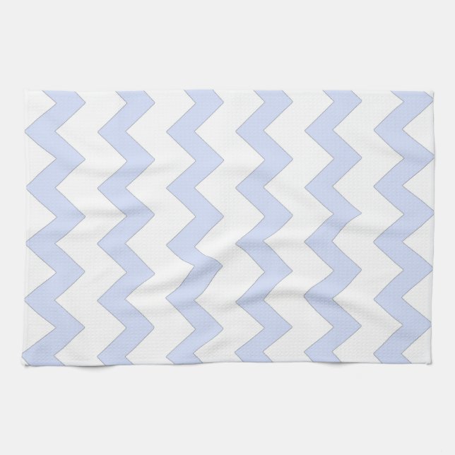 Blue and white zigzag chevron design towel (Horizontal)