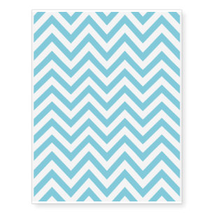 Blue and White Zigzag Stripes Chevron Pattern Temporary Tattoos