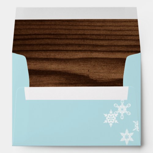 Blue and Wood Look Christmas Envelope