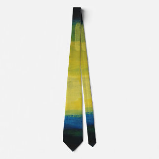 Blue and Yellow Abstract Art Tie