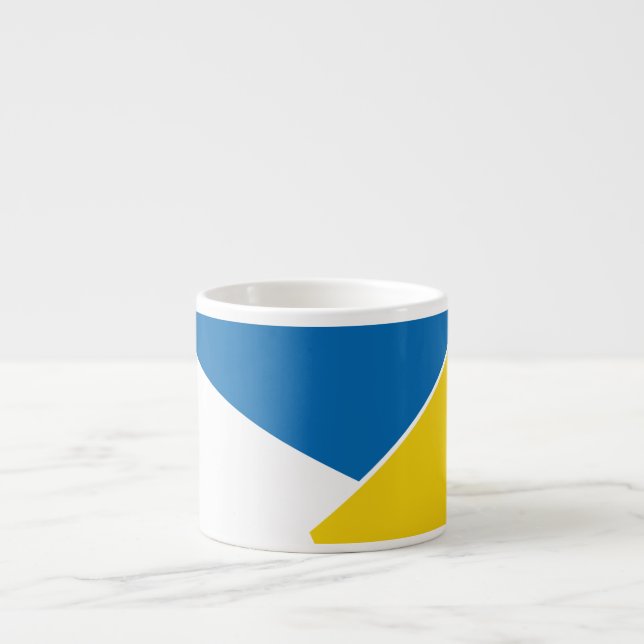 Blue and yellow Abstract Espresso Cup (Front)