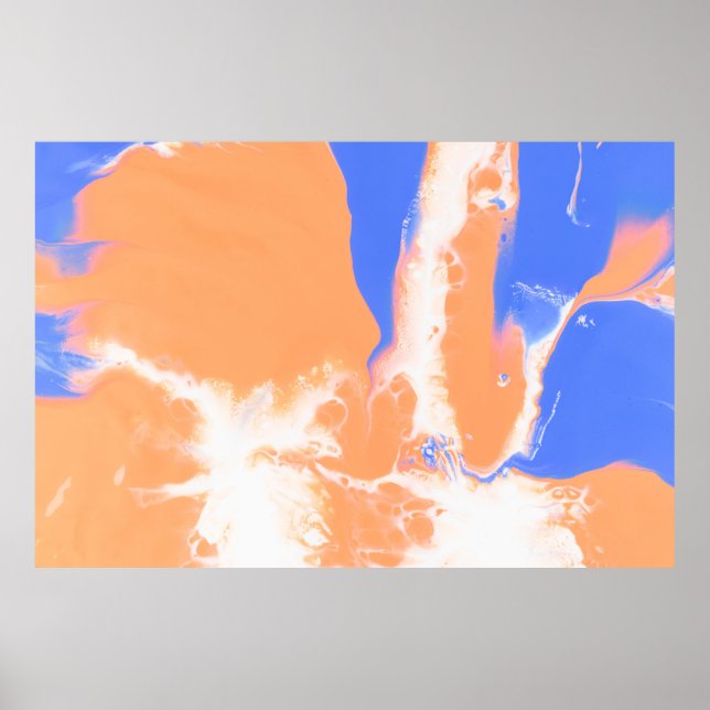 BLUE AND YELLOW ABSTRACT PAINTING POSTER (Front)