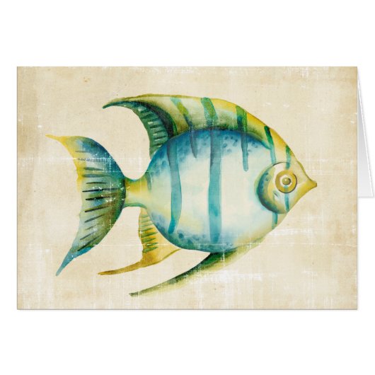 Blue and Yellow Aquarium Fish Cards (Front Horizontal)