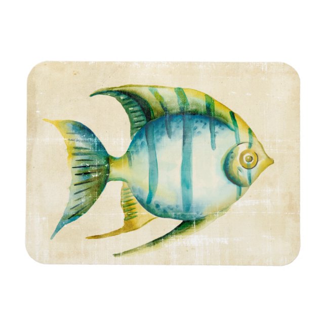 Blue and Yellow Aquarium Fish Magnet (Horizontal)
